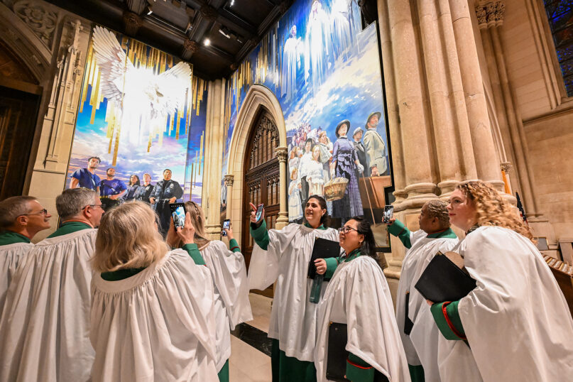 webRNS Dolan Mural3 Mural at St. Patrick's Cathedral sends immigration message