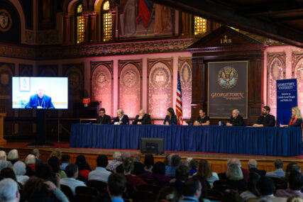 Catholic bishops call immigration crackdown a 'category 4 storm' webRNS Georgetown roundtable 2 20250912 Catholic bishops call immigration crackdown a 'category 4 storm'