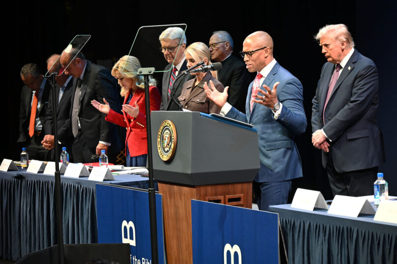 At public hearing of White House religion panel, Trump rails against anti-Christian bias webRNS Trump Religious Freedom5 At public hearing of White House religion panel, Trump rails against anti-Christian bias