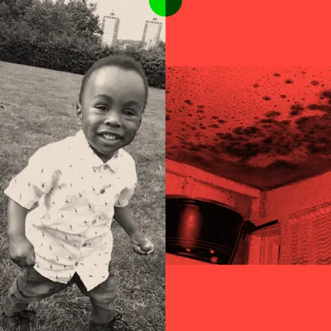 Why so many UK homes still have a mould problem BBC Montage image showing Awaab Ishak