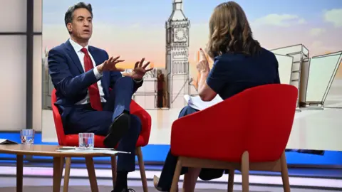Ed Miliband hints at cut to VAT on energy bills BBC Energy Secretary Ed Miliband being interviewed by the BBC.