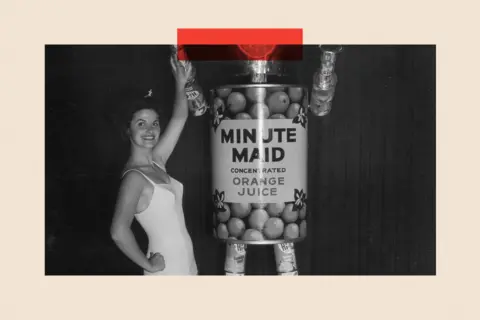 Why supermarket prices really became sky high in the UK Hulton Archive/Getty Images Full-length portrait of Marilyn Crane posing with Minute Maid's 'Mechanical Man' made from aluminum cans of orange juice