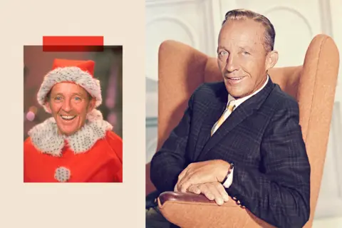 Why supermarket prices really became sky high in the UK TV Times/ Getty Images/ Screen Archives A dual image showing Bing Crosby dressed as Santa Claus on the set of his holiday special Bing Crosby's White Christmas (left) and Bing as he poses in an armchair (right)