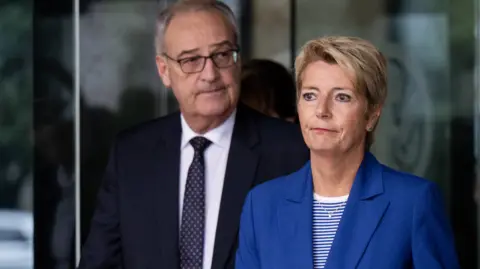 Swiss companies target alternative export markets AFP via Getty Images A gloomy looking Karin Keller-Sutter, with economy minister Guy Parmelin, leave the US Department of State after talks in August.