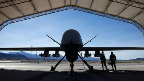 AFP via Getty Images An MQ-9 Reaper drone at Creech Air Force Base in Indian Springs, Nevada