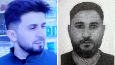 Crime network behind UK mini-marts is enabling migrants to work illegally A composite image with mugshots of Hadi Ahmad Ali and Ismaeel Farzanda.