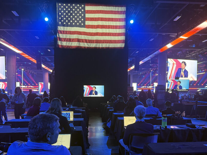 webRNS Tucker Carlson AmFest1 Can evangelical faith in Israel survive MAGA and the Gaza war? Israel is betting millions on it