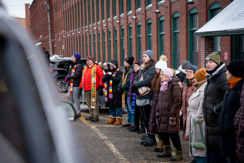 webRNS Maine ICE1 Maine clergy form spiritual 'shield' outside workplaces to protect immigrants from ICE