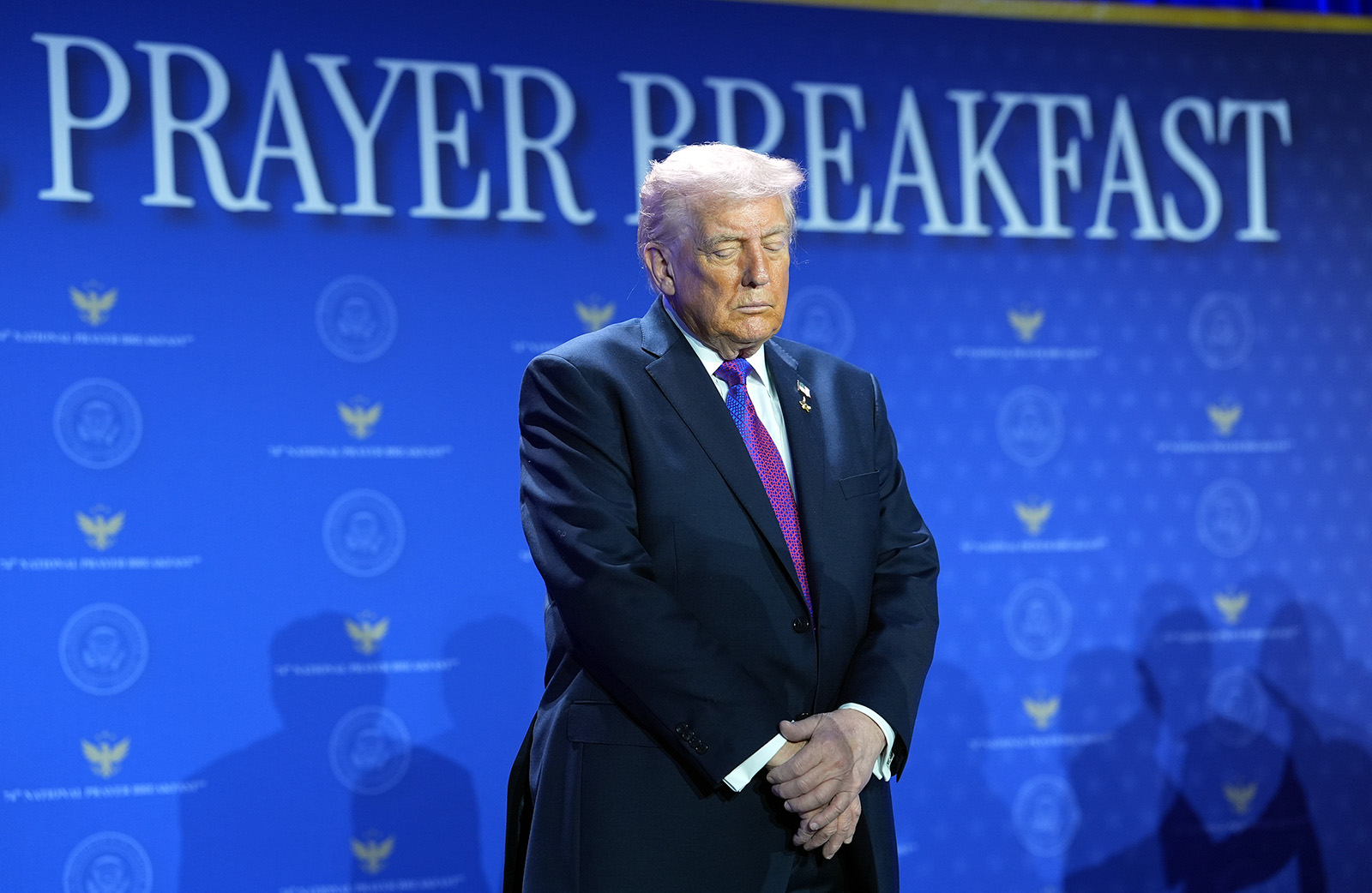 webRNS Trump Prayer Breakfast1 White Christian support for Trump falls but still tops that of Americans overall