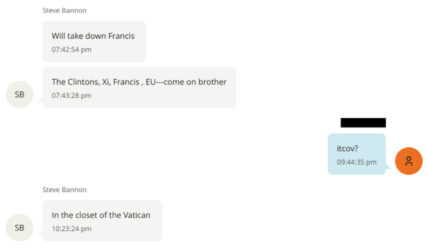 webRNS bannon epstein text 20260211 Epstein files reveal ties to Catholic conservatives' anti-Francis campaign